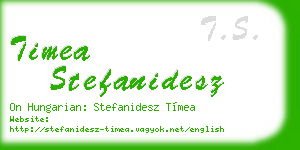 timea stefanidesz business card