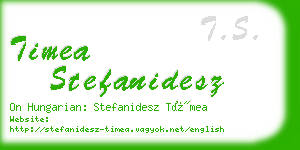 timea stefanidesz business card